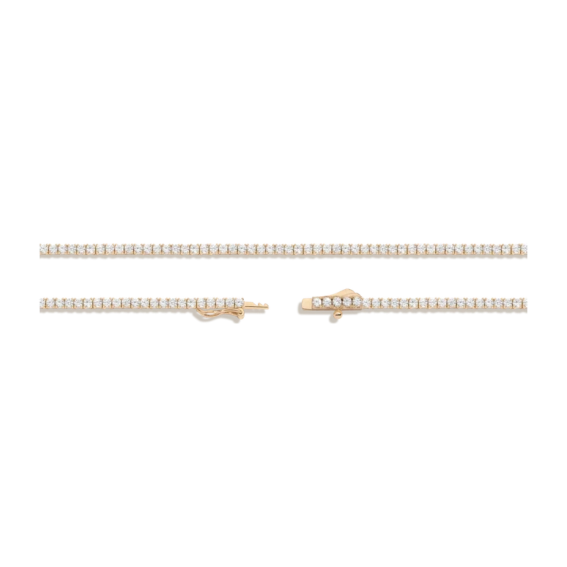 White Sapphire Tennis Necklace 7ct Yellow 41cm
