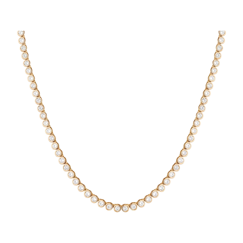 White Sapphire Tennis Necklace 7ct Yellow 38cm