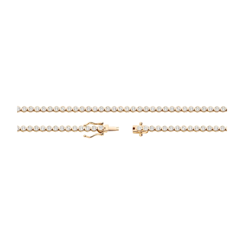 White Sapphire Tennis Necklace 7ct Yellow 38cm