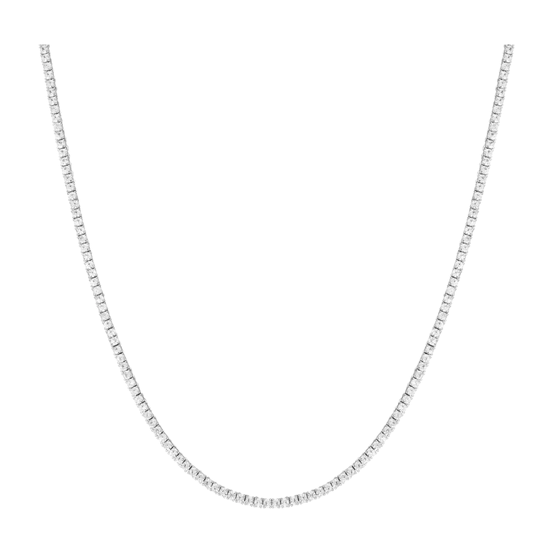 White Sapphire Tennis Necklace 7ct White 38cm