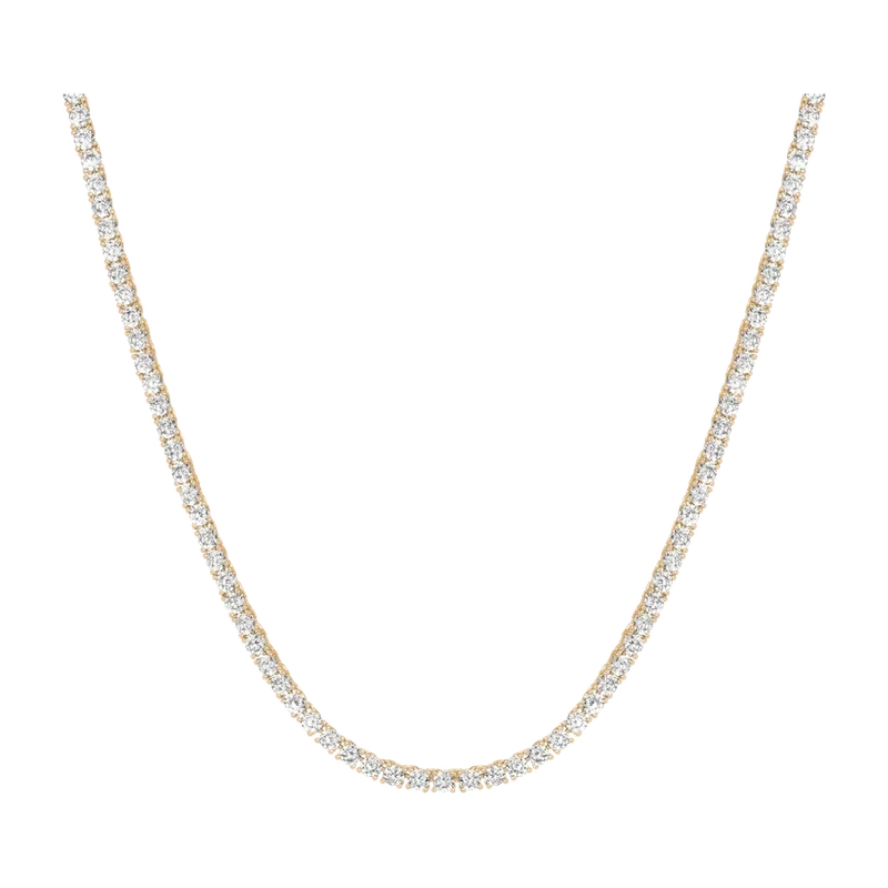White Sapphire Tennis Necklace 13ct Yellow 41cm