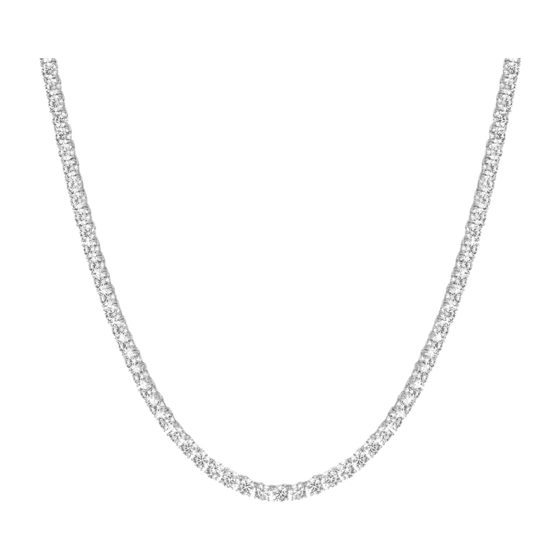 White Sapphire Tennis Necklace 22ct White 38cm