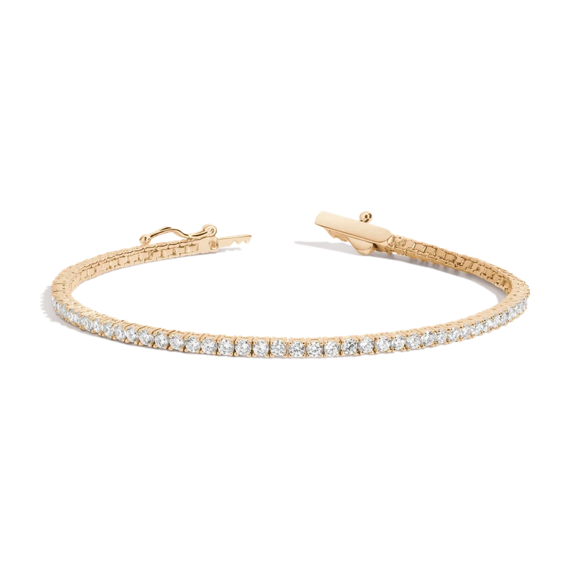 White Sapphire Tennis Bracelet 3ct Yellow 18cm