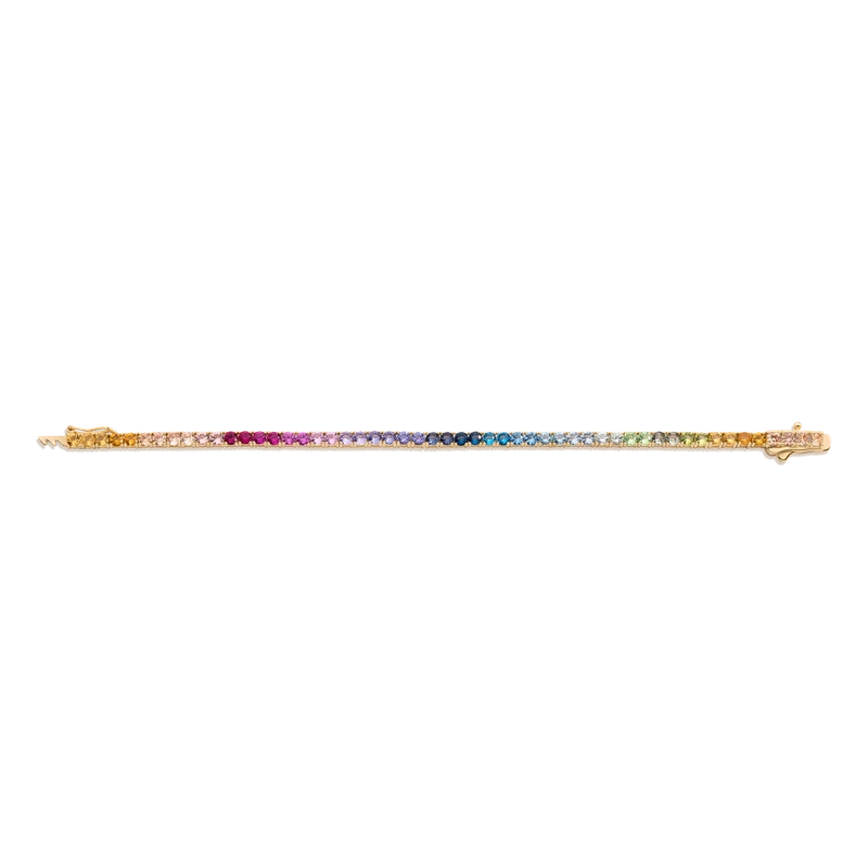 Ombré Rainbow Tennis Bracelet 6ct Yellow 17cm