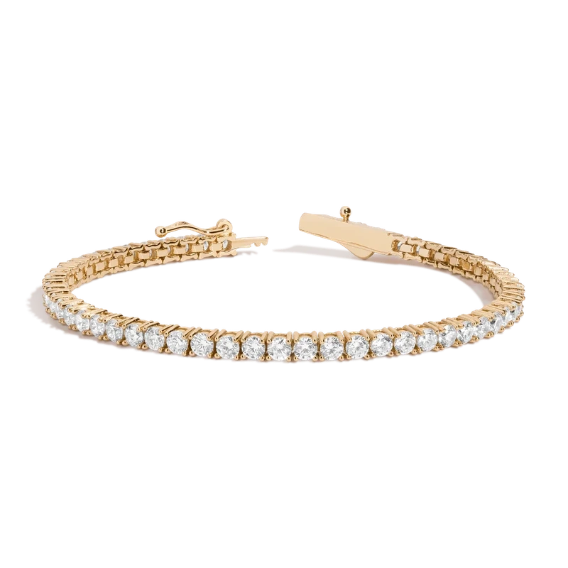 White Sapphire Tennis Bracelet 6ct Yellow 15cm
