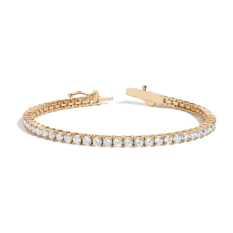White Sapphire Tennis Bracelet 6ct Yellow 17cm