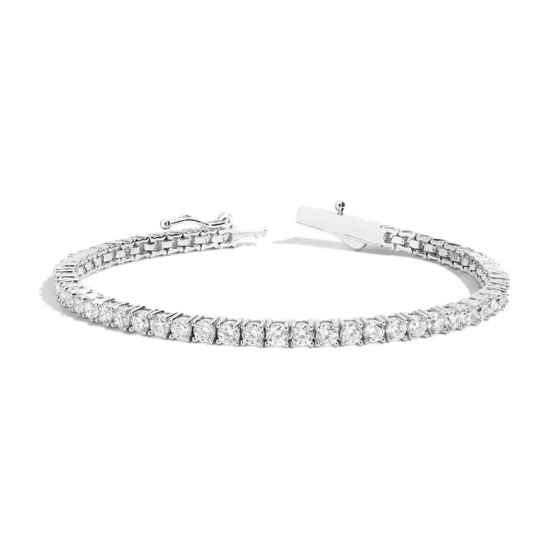 White Sapphire Tennis Bracelet 6ct White 17cm
