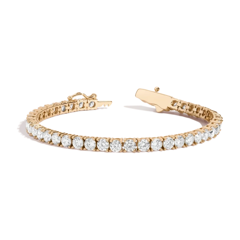 White Sapphire Tennis Bracelet 10ct Yellow 17cm