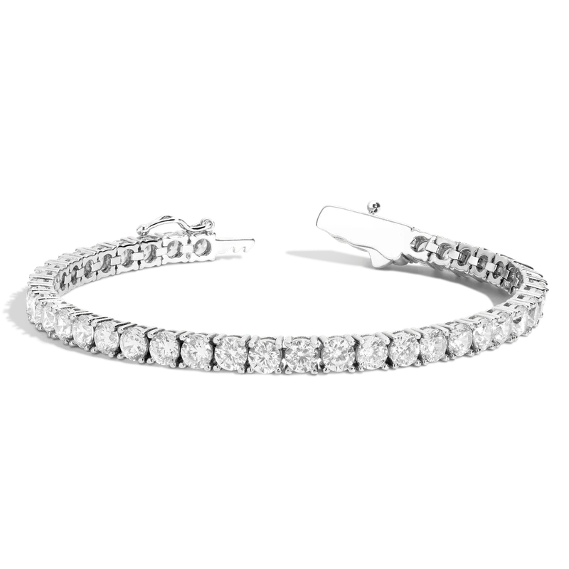 White Sapphire Tennis Bracelet 10ct White 17cm