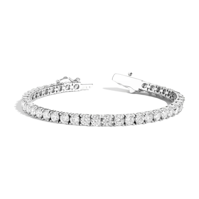 White Sapphire Tennis Bracelet 10ct White 18cm