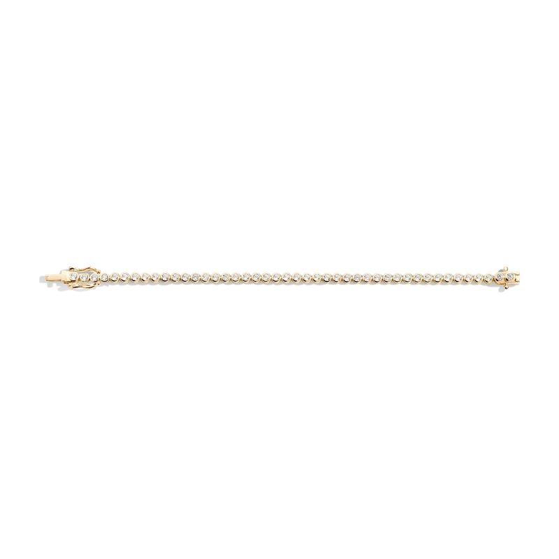White Sapphire Bezel Tennis Bracelet Yellow 15cm