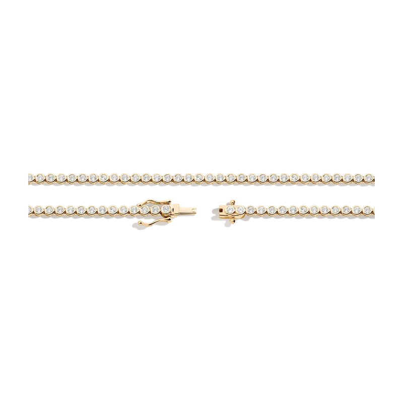 White Sapphire Bezel Tennis Necklace Yellow 41cm