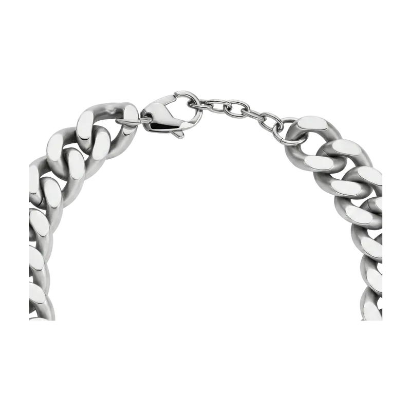 Oval D Logo Stainless Steel Chain Bracelet Silver 198mm+18mm