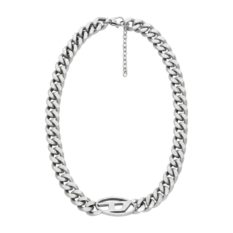 Oval D Logo Stainless Steel Choker Necklace