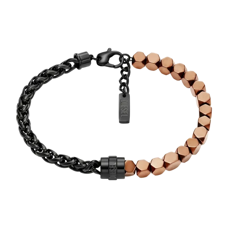 Stainless Steel and Hematite Beaded Bracelet