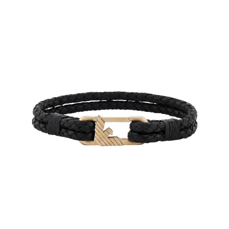 Black Leather ID Bracelet