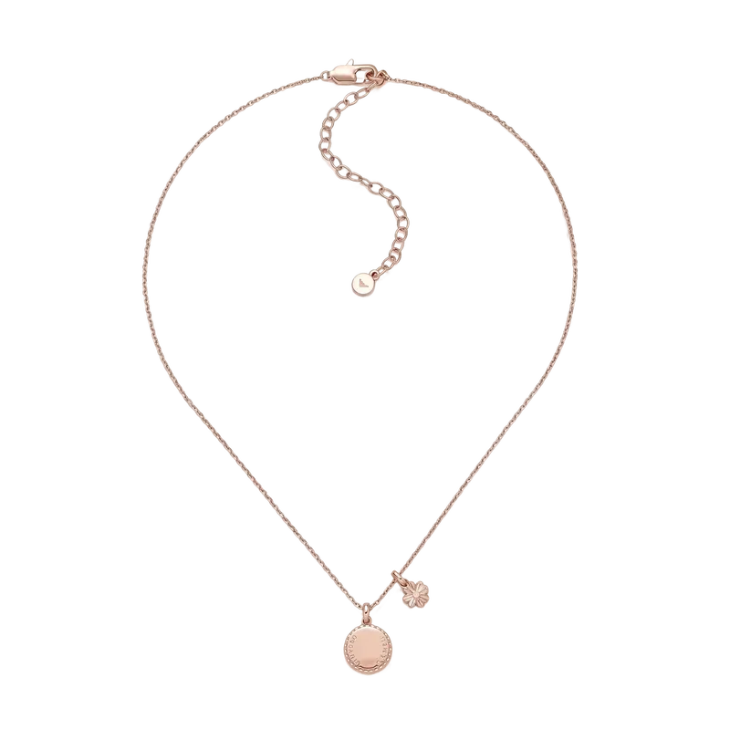 Rose Gold-Tone Brass Pendant Necklace