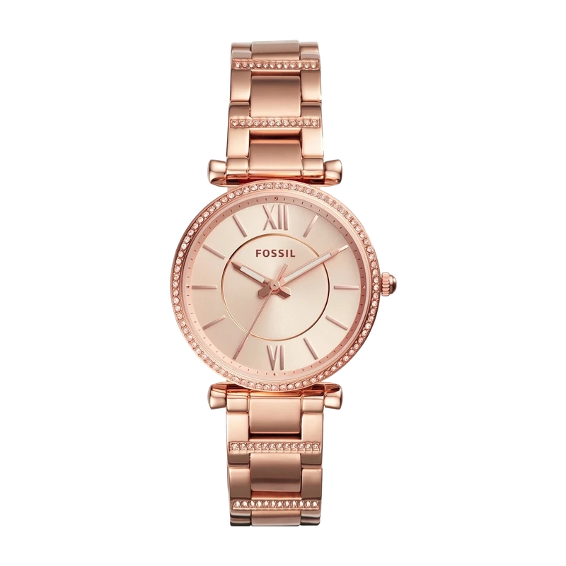 Carlie 35mm Three-Hand Rose Gold-Tone Stainless Steel