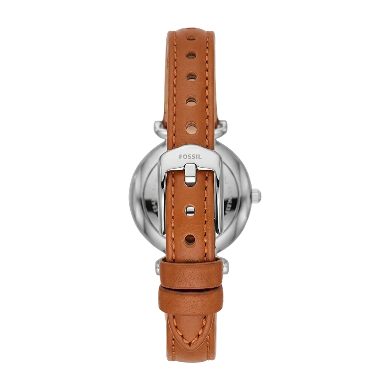Carlie Mini 28mm Three-Hand Tan Leather