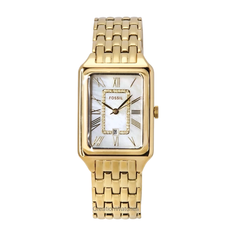 Raquel Three-Hand Date Gold-Tone Stainless Steel