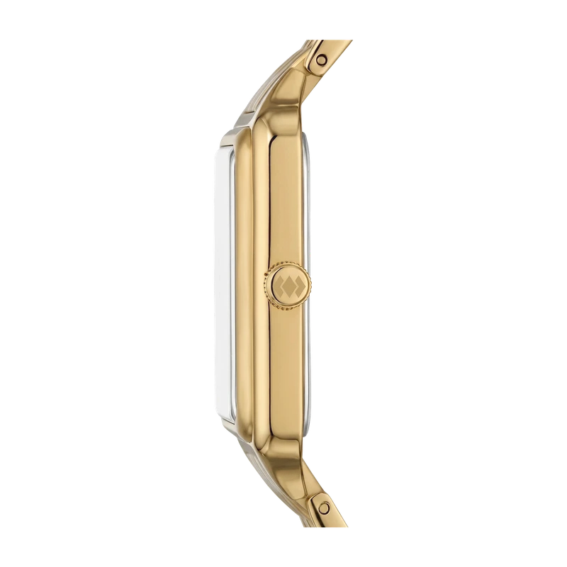 Raquel Three-Hand Date Gold-Tone Stainless Steel