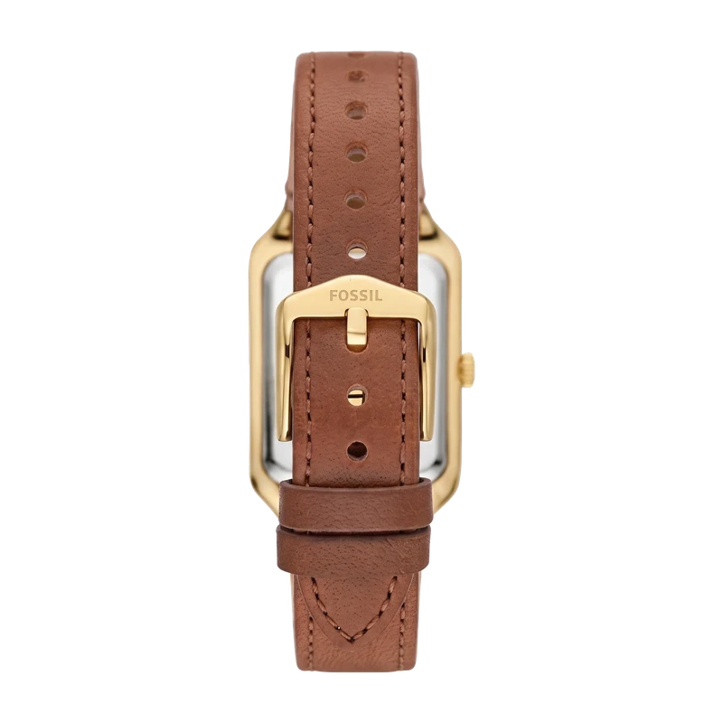 Raquel Three-Hand Date Medium Brown Leather