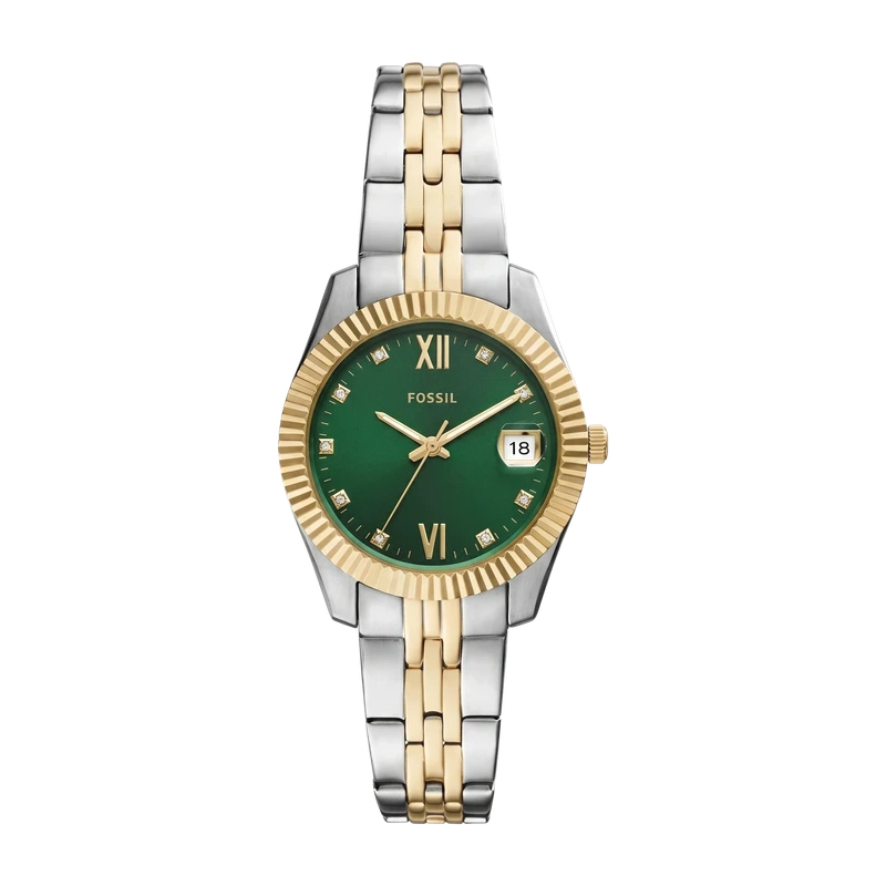 Scarlette Three-Hand Date Two-Tone Stainless Steel Watch Silver 33mm