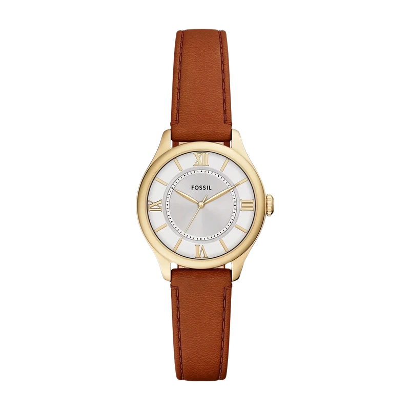 Gilmore 28mm Three-Hand Brown Leather