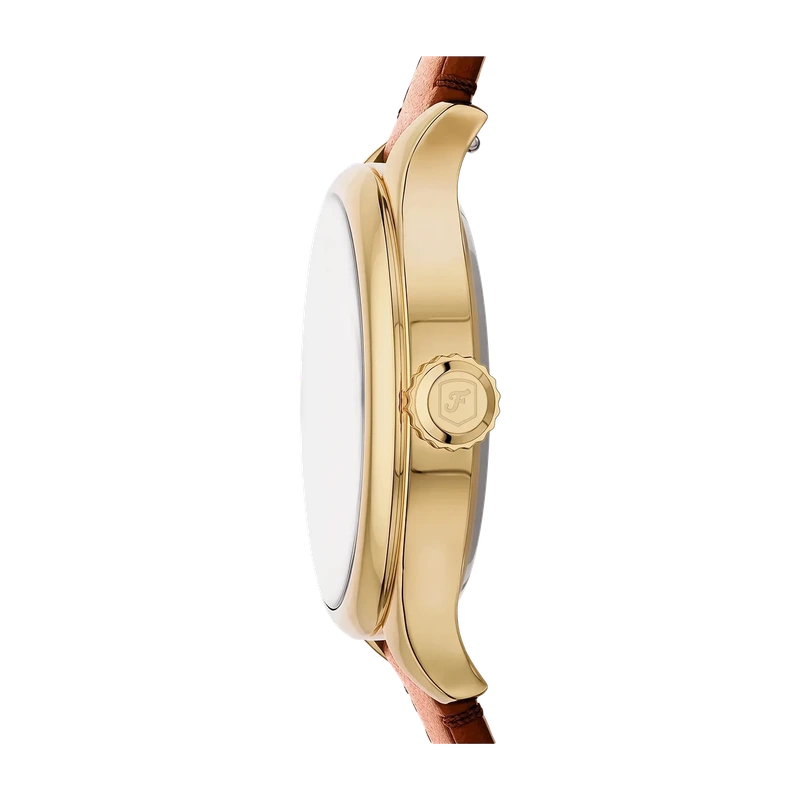 Gilmore 28mm Three-Hand Brown Leather