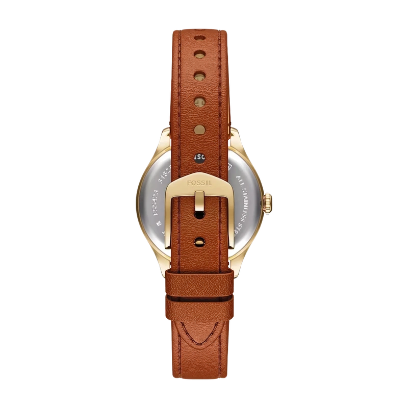 Gilmore 28mm Three-Hand Brown Leather