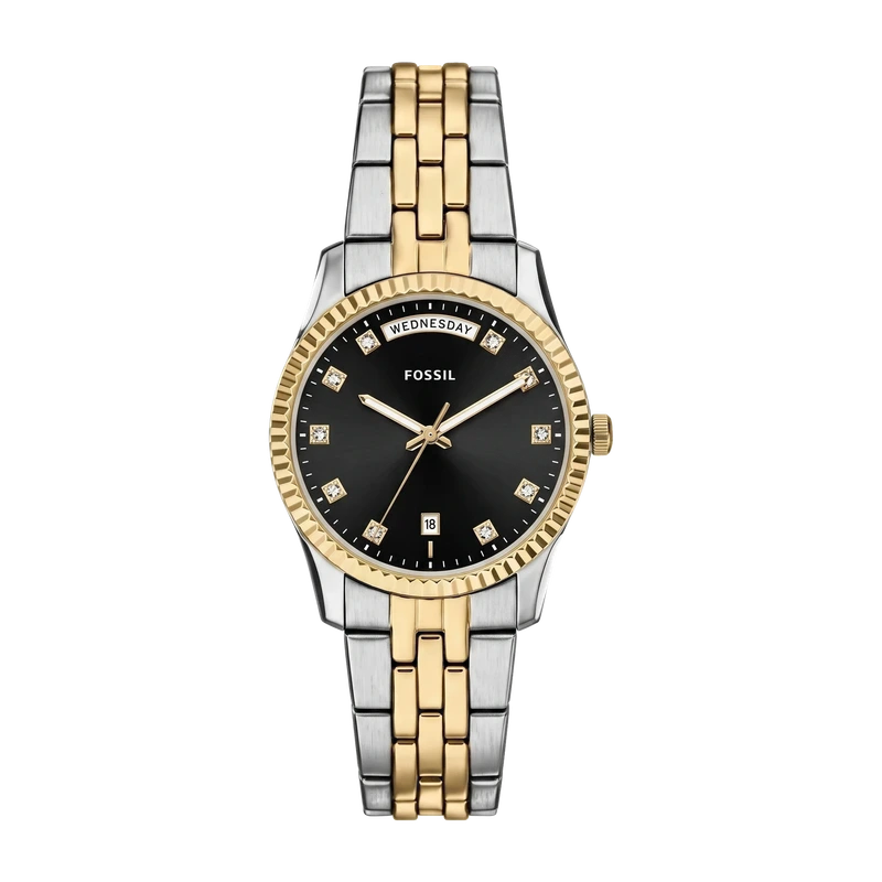 Scarlette 34mm Three-Hand Day-Date Two-Tone Stainless Steel