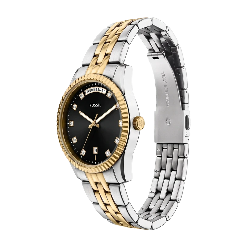 Scarlette 34mm Three-Hand Day-Date Two-Tone Stainless Steel