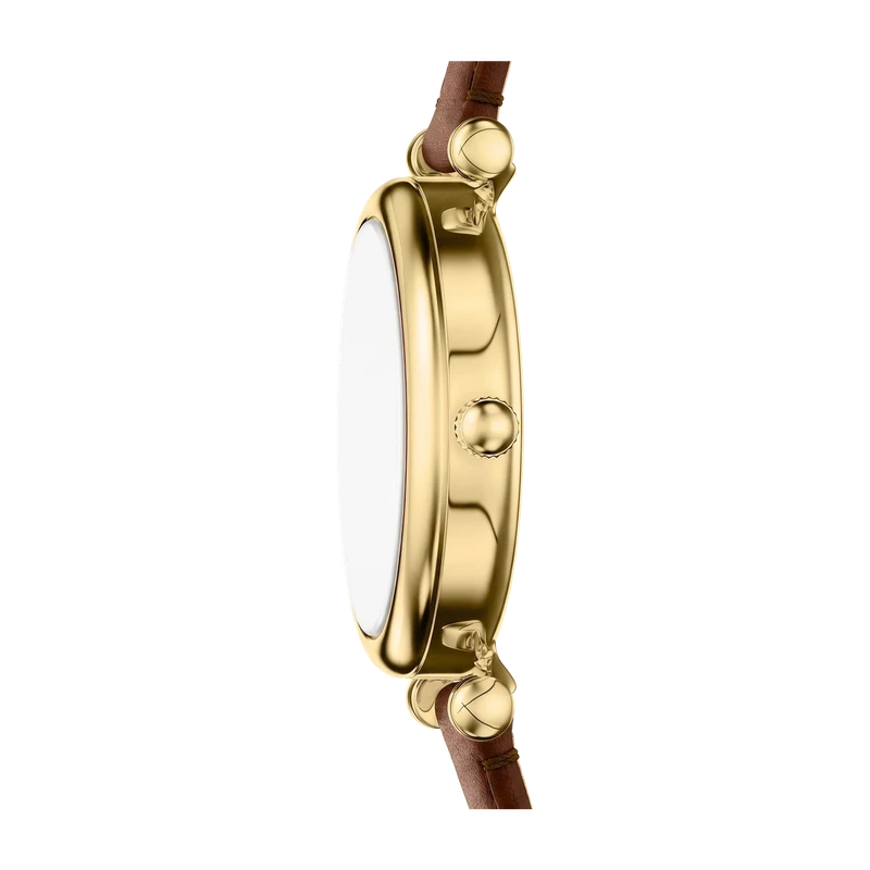 Carlie Mini 28mm Three-Hand Brown Leather