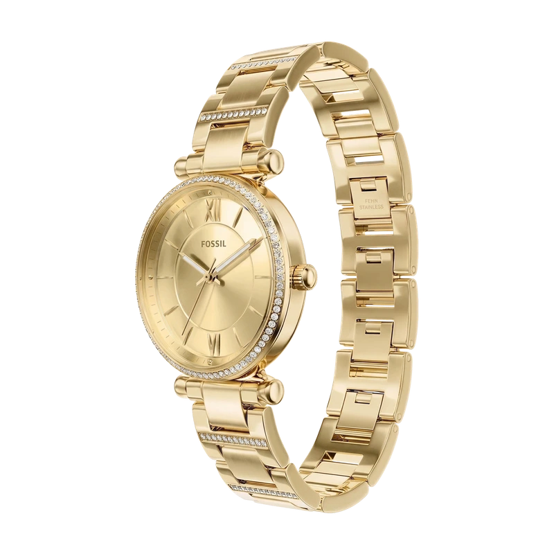 Carlie Three-Hand Gold-Tone Stainless Steel Watch 35mm