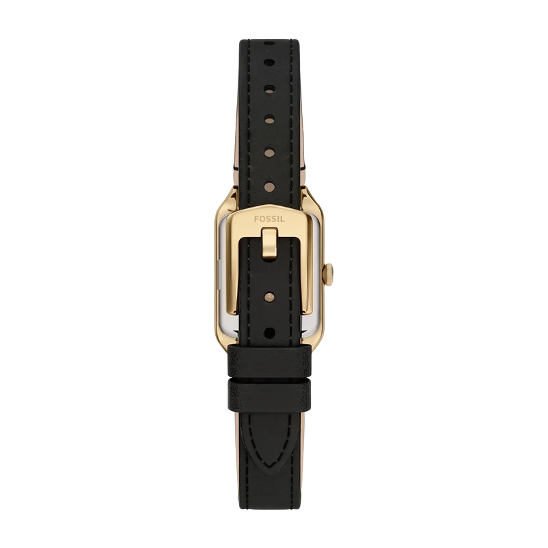Raquel Mini 18mm Three-Hand Black Leather