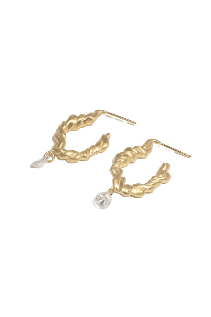 Time is Not an Illusion - Cubic Zirconia and Gold Vermeil Earrings