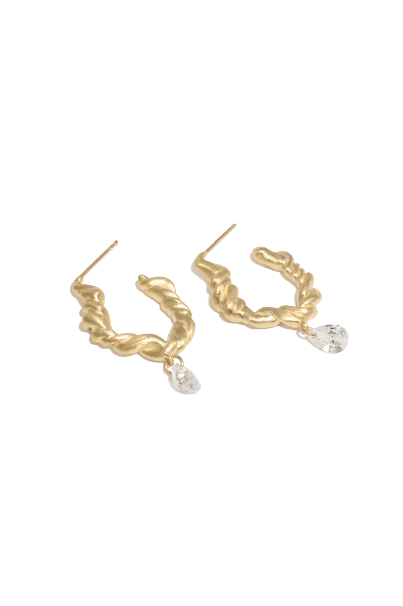 Time is Not an Illusion - Cubic Zirconia and Gold Vermeil Earrings