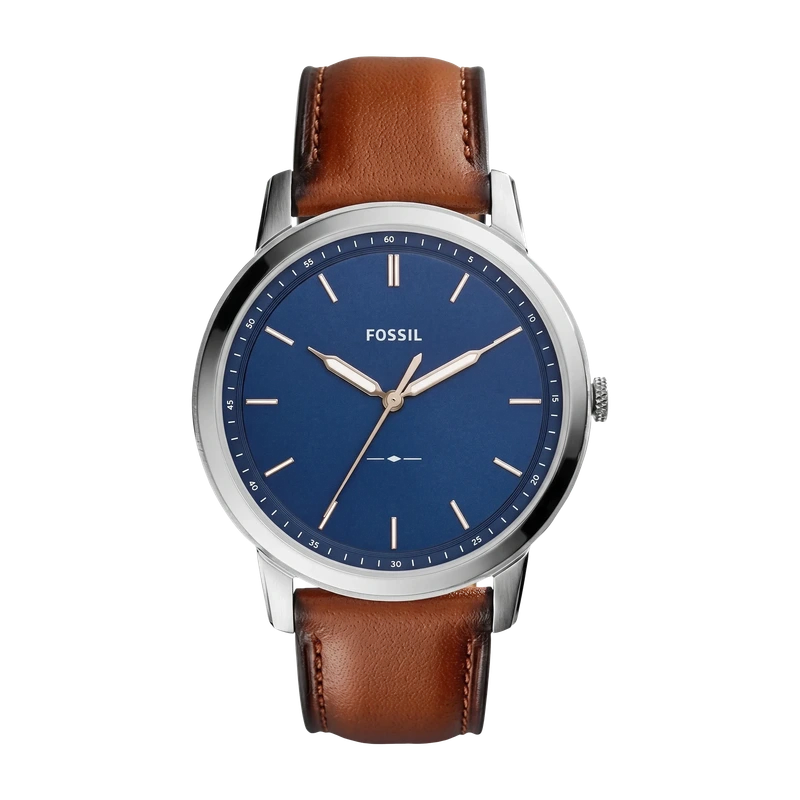 Minimalist Slim Three-Hand Light Brown Leather