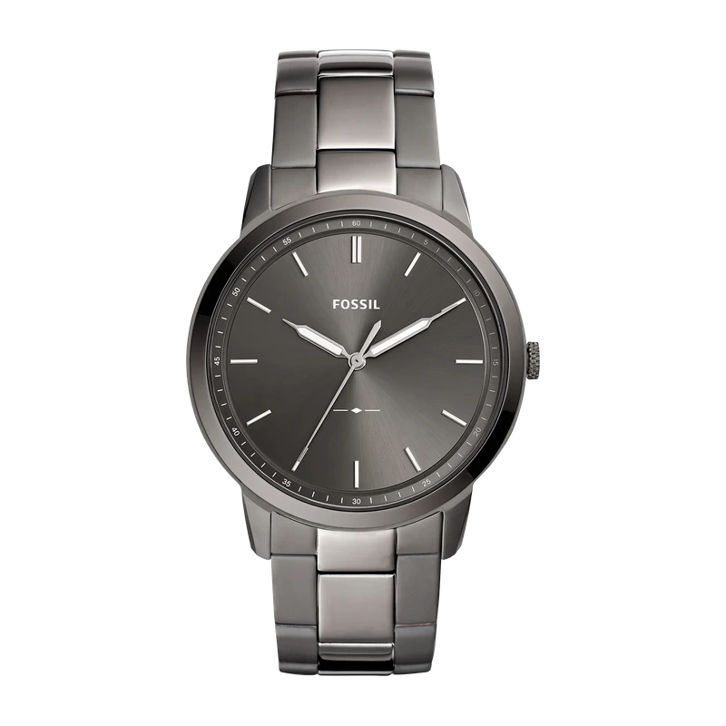 Minimalist 44mm Three-Hand Smoke Stainless Steel