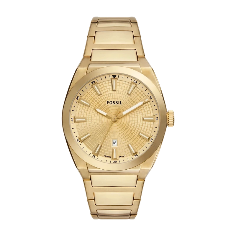 Everett 42mm Three-Hand Date Gold-Tone Stainless Steel