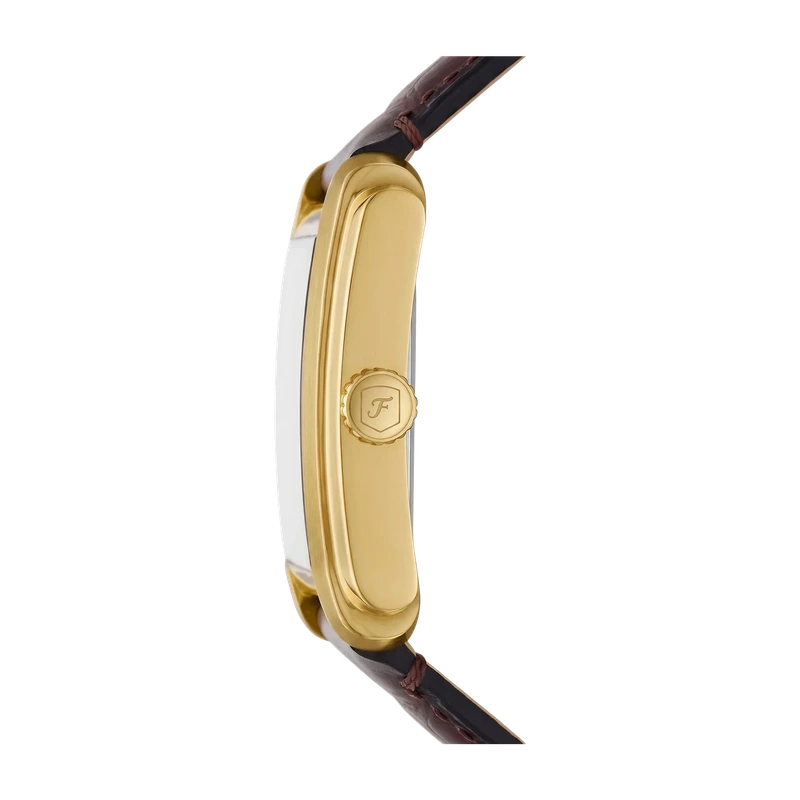Carraway 30mm Three-Hand Brown Croco Leather