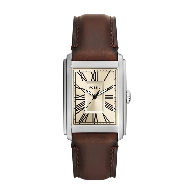 Carraway 30mm Three-Hand Brown Leather Watch Brown