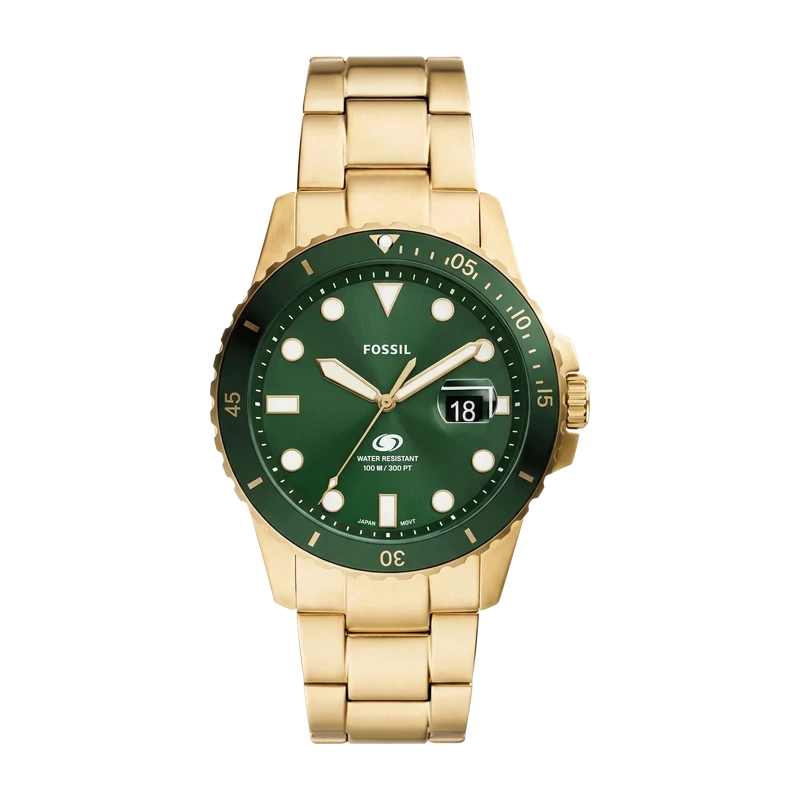 Blue Dive 42mm Three-Hand Date Gold-Tone Stainless Steel