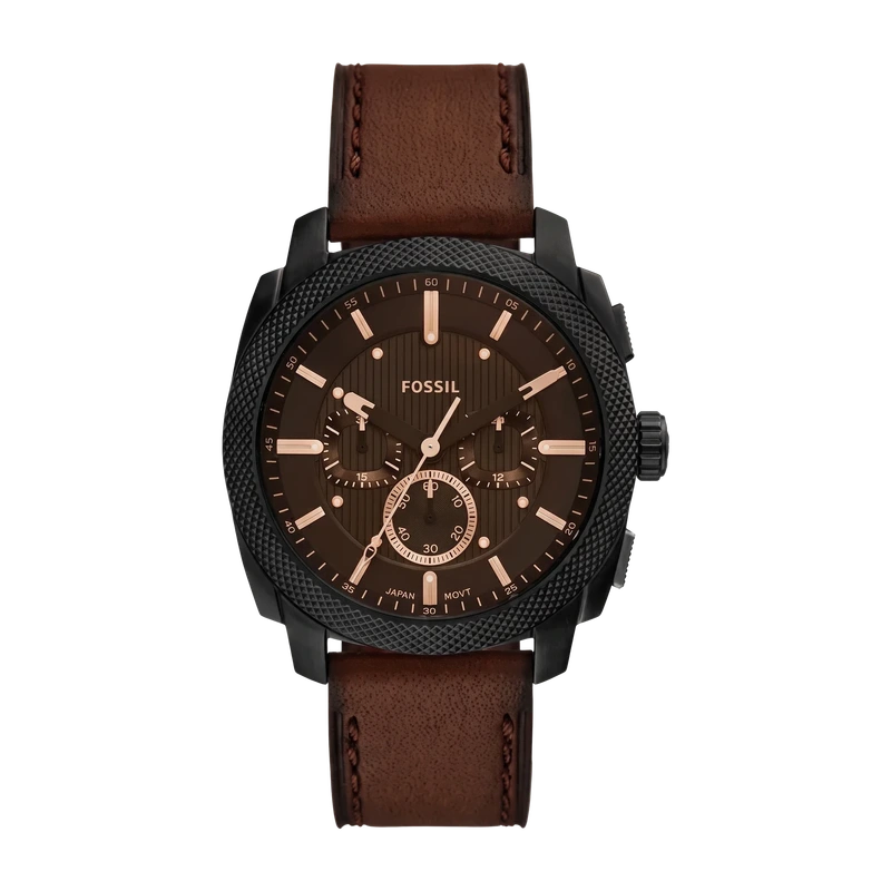 Machine 44mm Chronograph Brown Leather