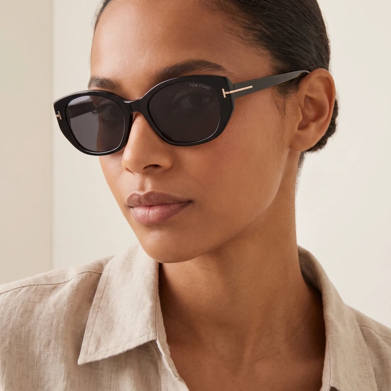 Butterfly Sunglasses Black Graduated Brown Lens