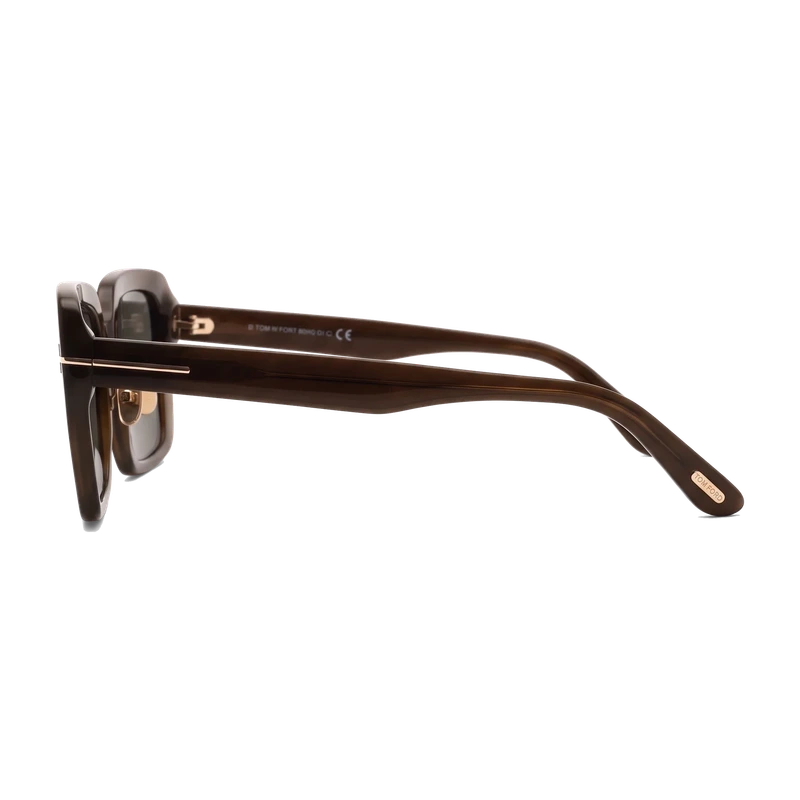 Square Sunglasses Dark Brown Green Lens