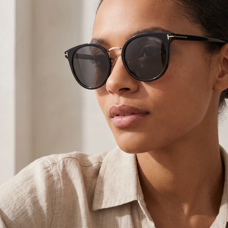 Round Sunglasses Black FT1247-K