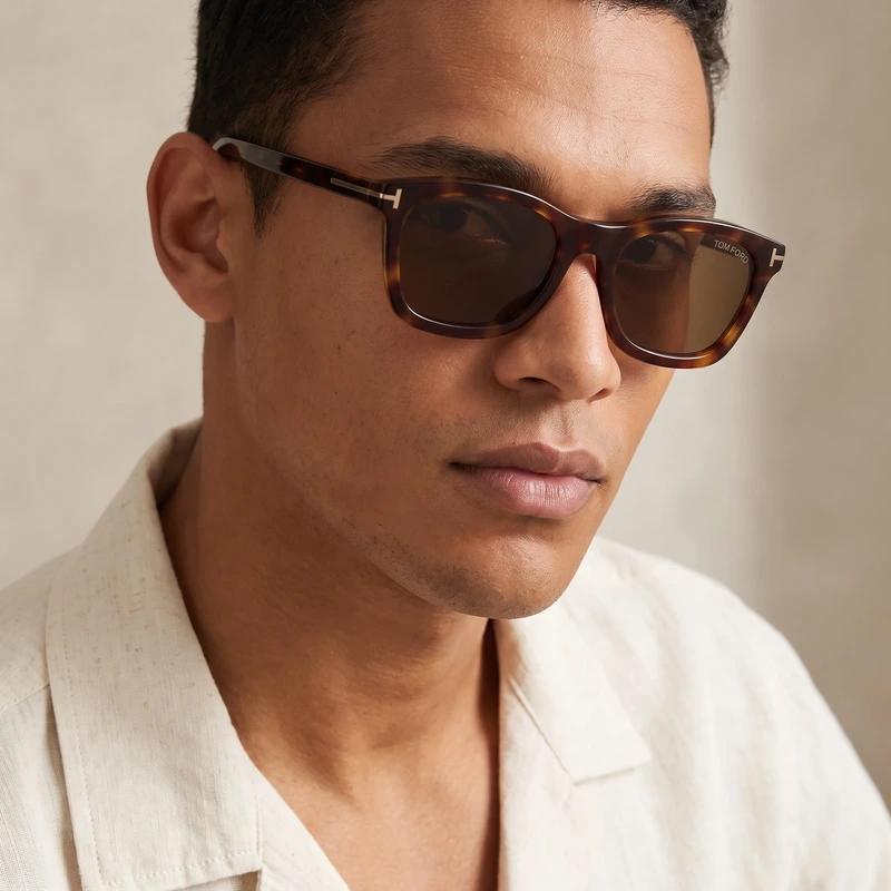 Rectangular Sunglasses Blonde Havana