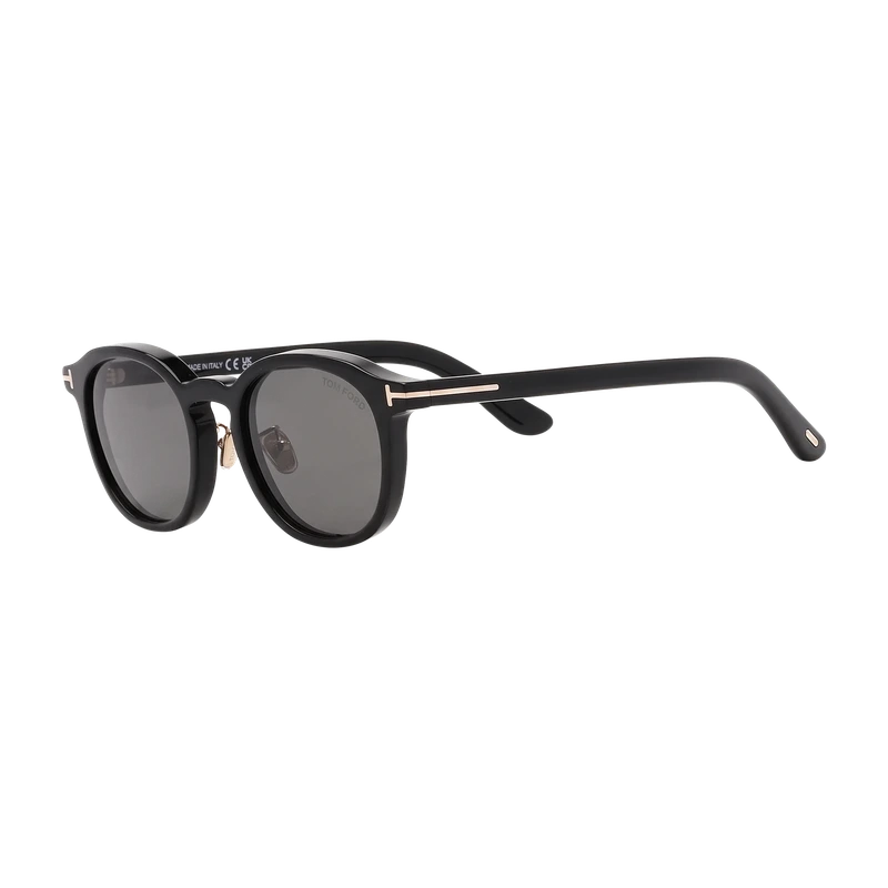 Round Sunglasses Black Grey Lens FT1277-D 05A