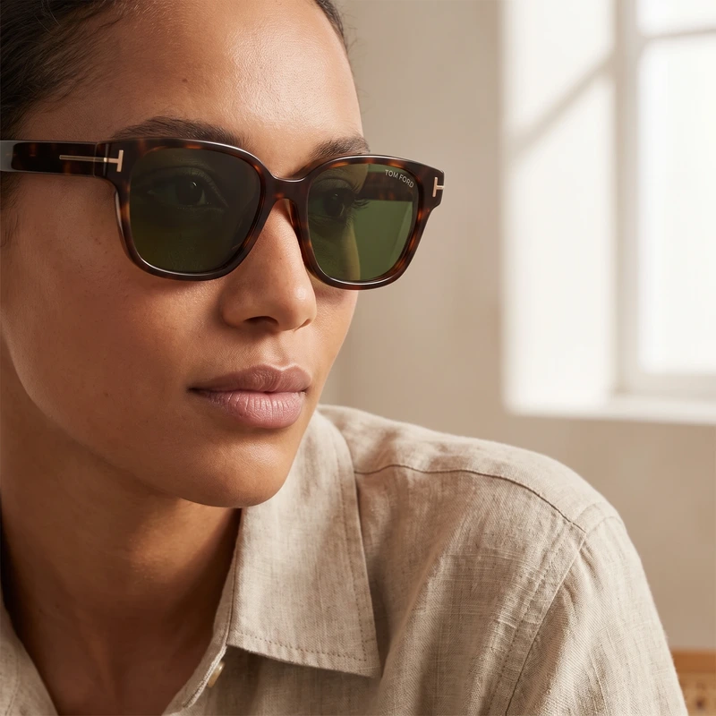 Rectangular Sunglasses Dark Havana FT1350-D